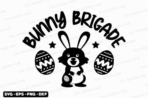 Easter Bunny Brigade: A Charming SVG for Embroidery