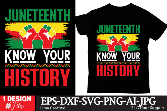 Juneteenth Know Your History: A Graphics Asset for T-Shirt Designs