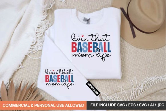 Livin That Baseball Mom Life Svg: Perfect for T-Shirt Designs and Graphics