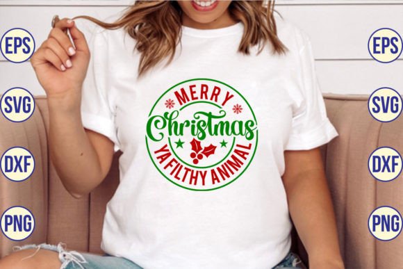 Merry Christmas Ya Filthy Animal: A Festive T-Shirt Design Graphic